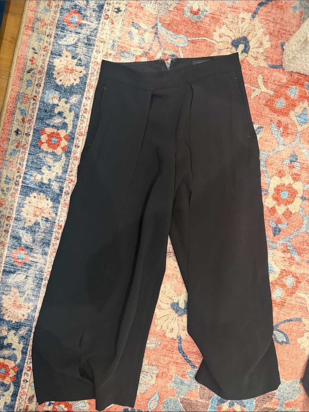 Rag & Bone - Black Wide-Leg Crop Trousers size 0